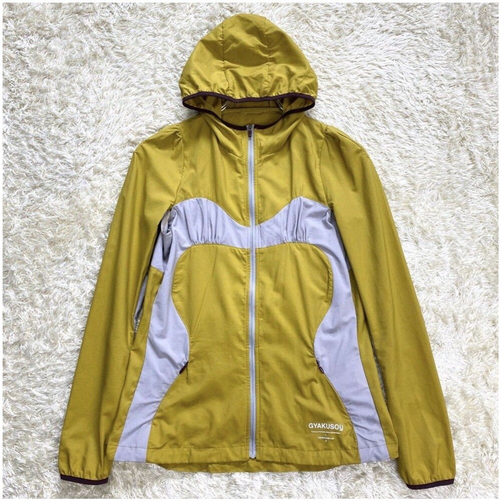 Nike X Gyakusou Womens XL Running Windbreaker Jacket Acid Yellow Gray RARE